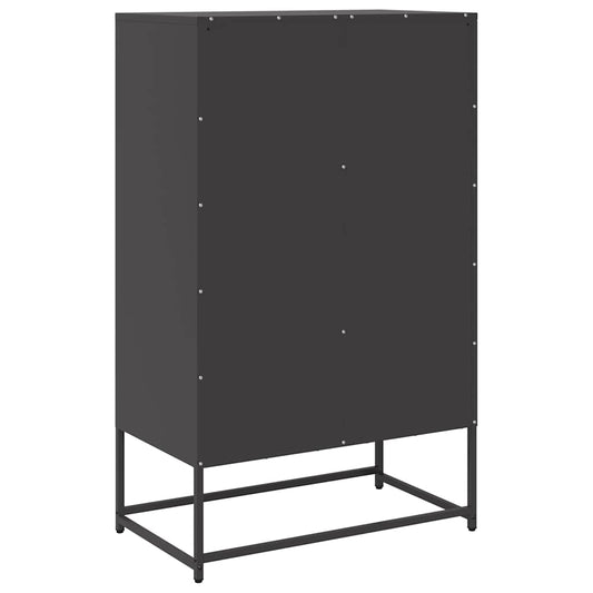 Highboard svart 68x39x111,5 cm stål