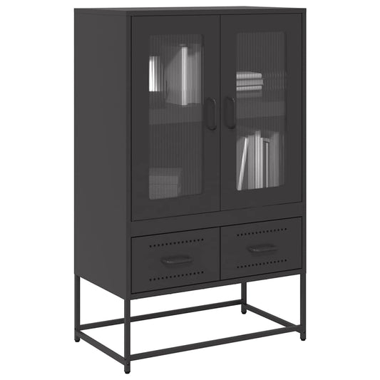 Highboard svart 68x39x111,5 cm stål