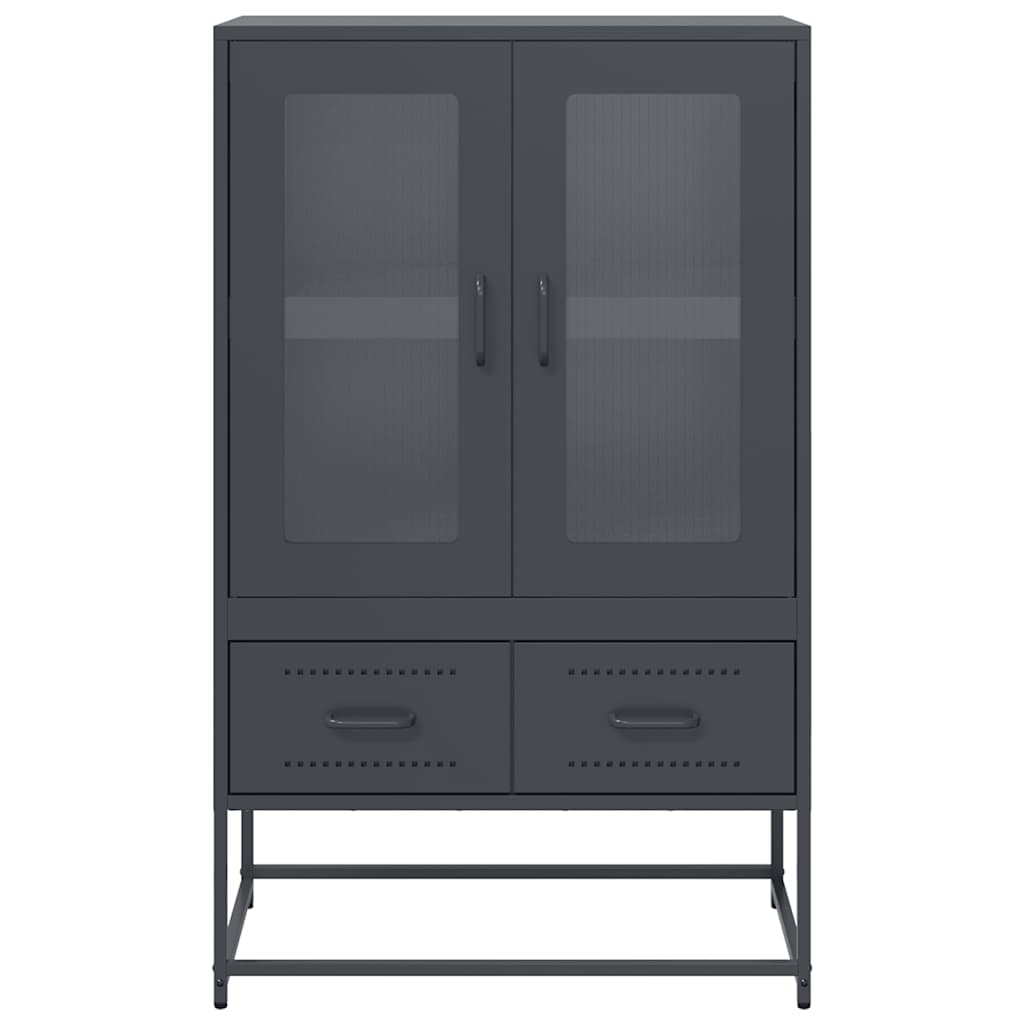 Highboard antrasitt 68x39x111,5 cm stål