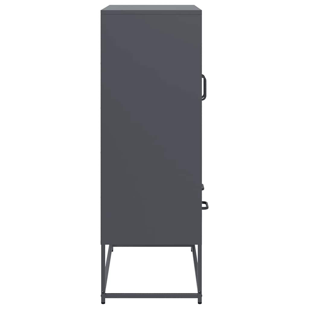 Highboard antrasitt 68x39x111,5 cm stål