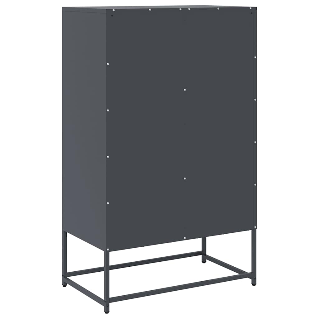 Highboard antrasitt 68x39x111,5 cm stål