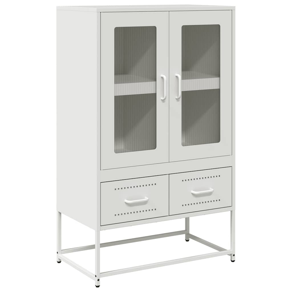 Highboard hvit 68x39x111,5 cm stål