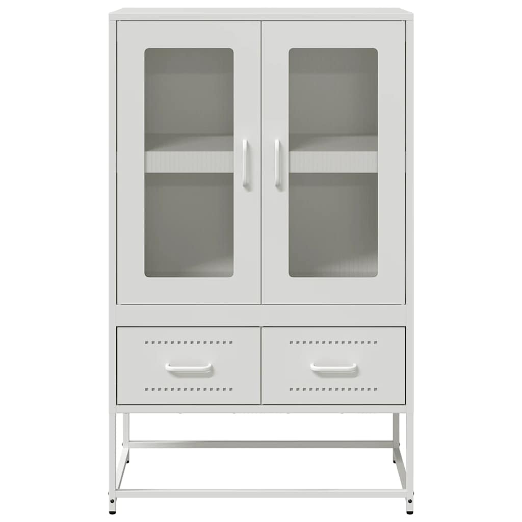 Highboard hvit 68x39x111,5 cm stål
