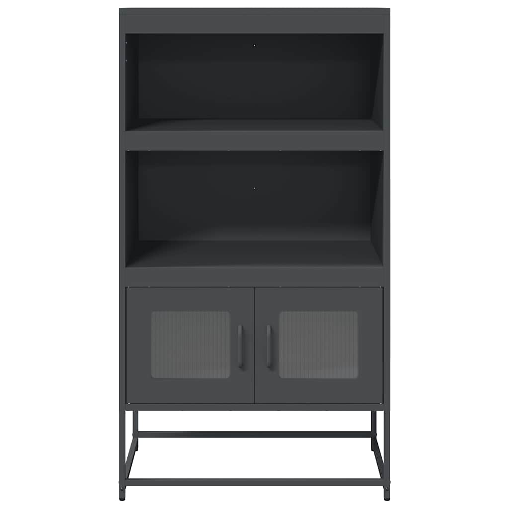 Highboard antrasitt 68x39x123 cm stål