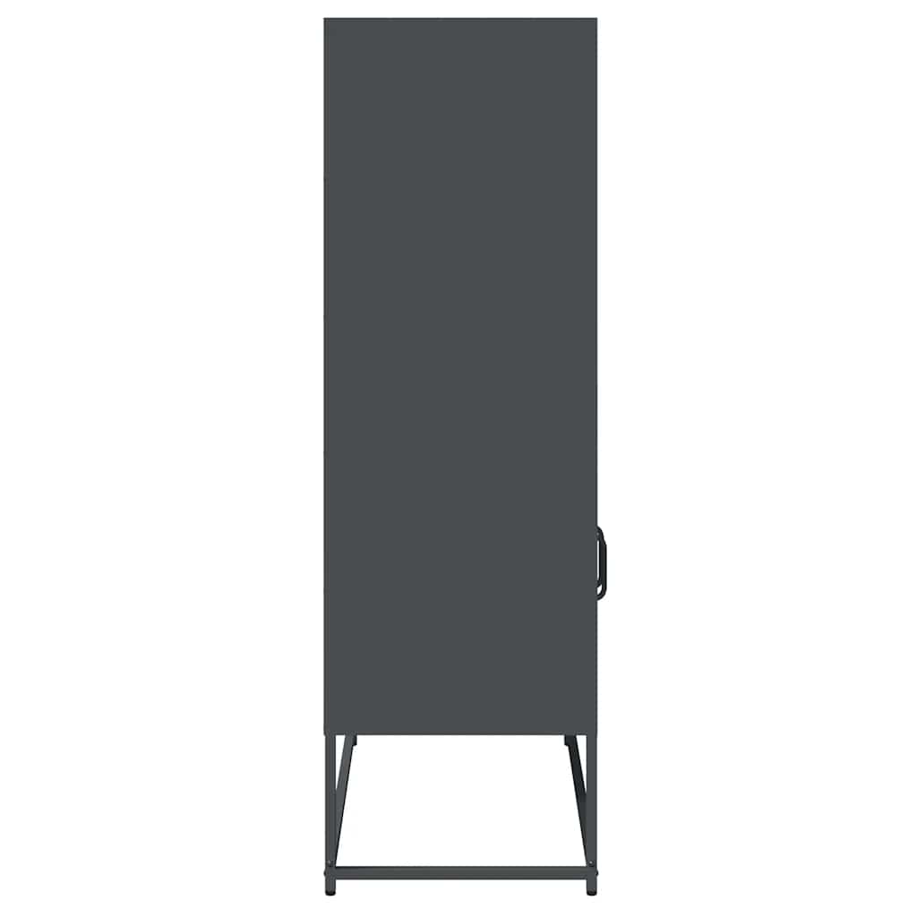 Highboard antrasitt 68x39x123 cm stål