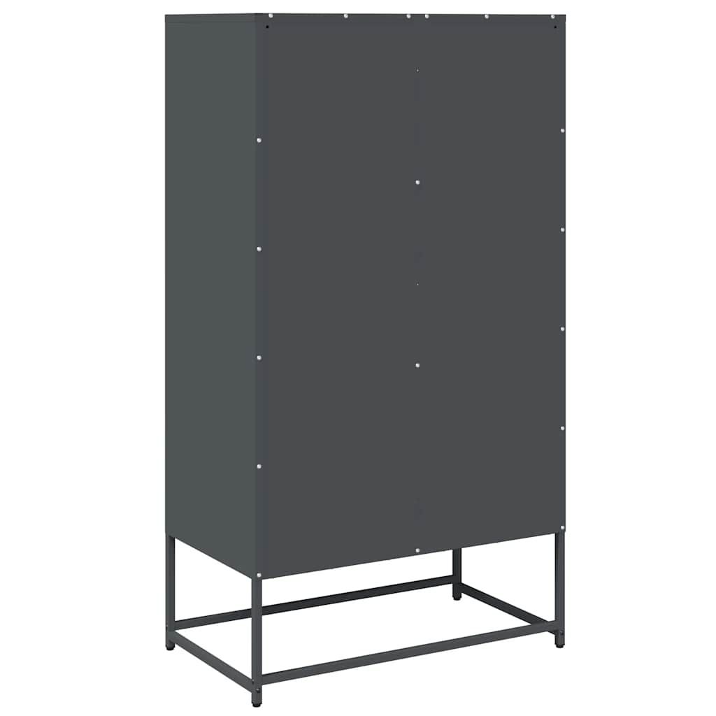 Highboard antrasitt 68x39x123 cm stål