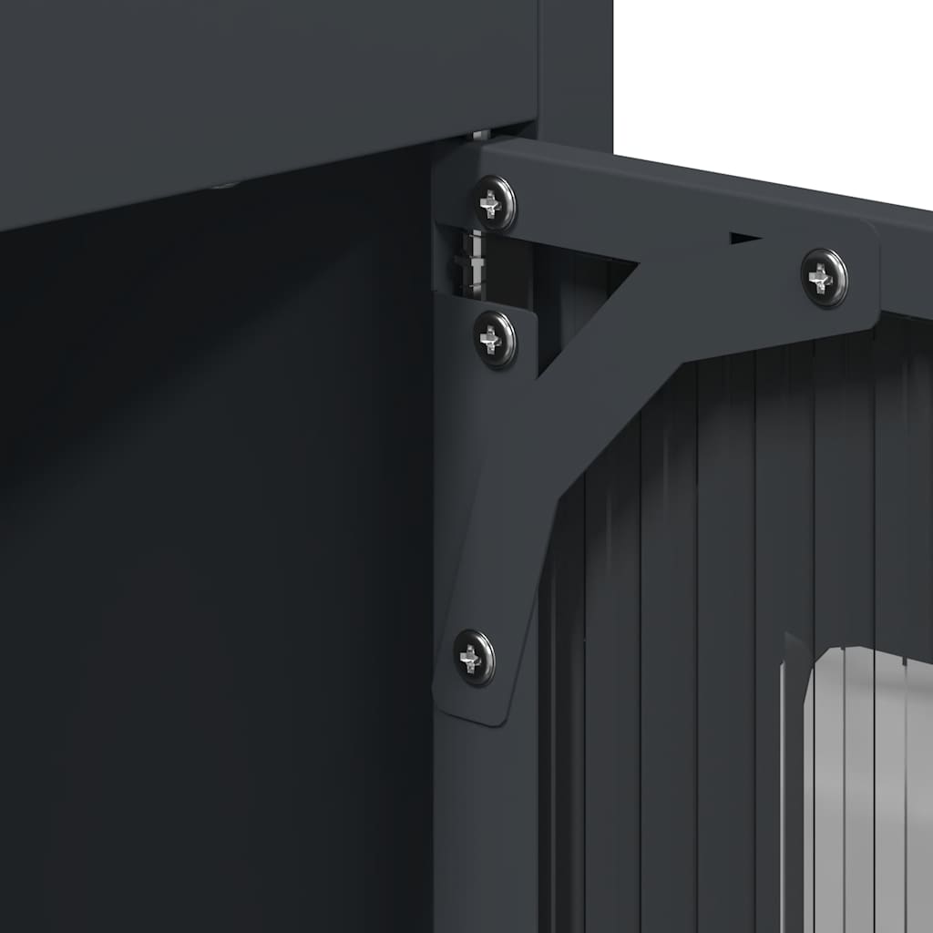 Highboard antrasitt 68x39x123 cm stål