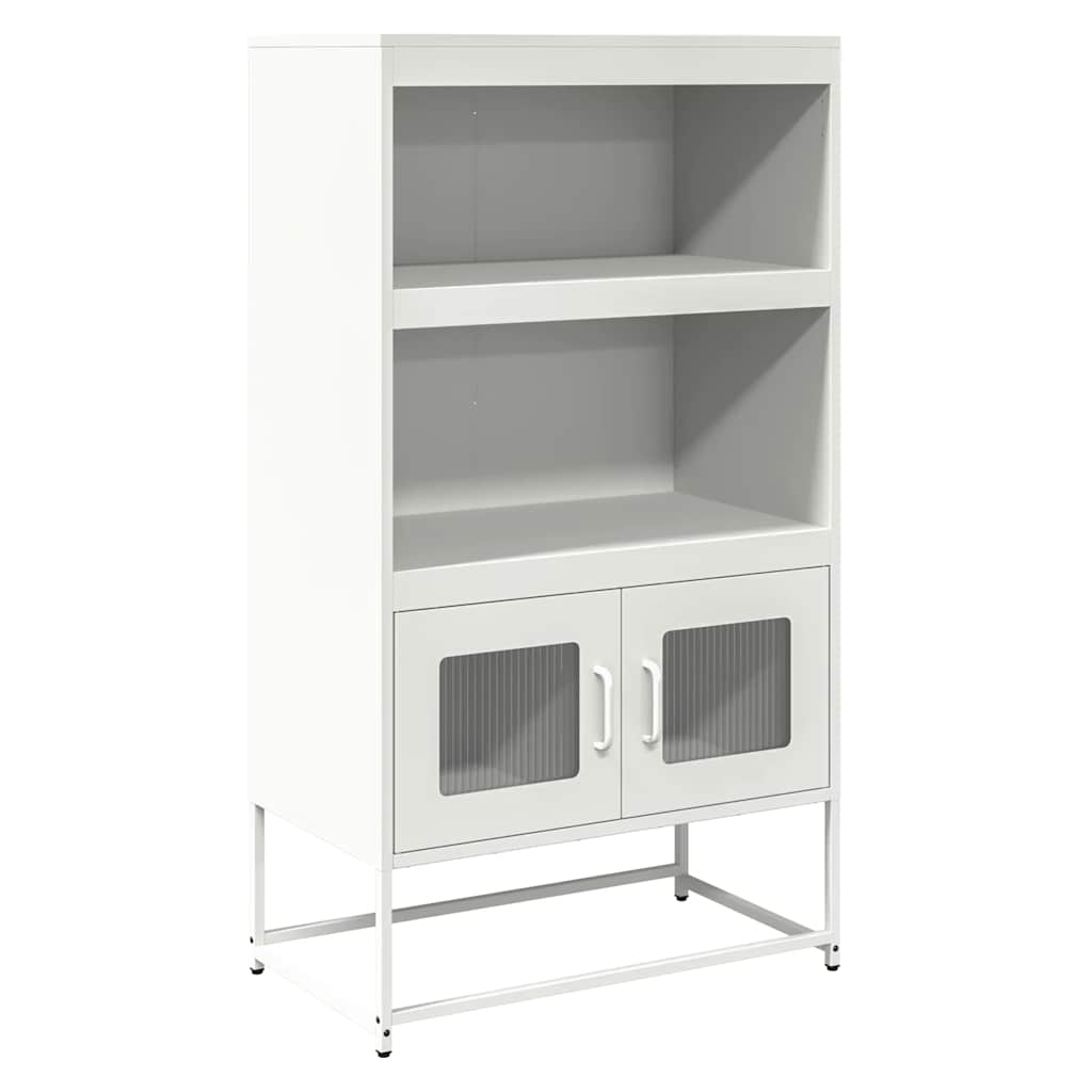 Highboard hvit 68x39x123 cm stål