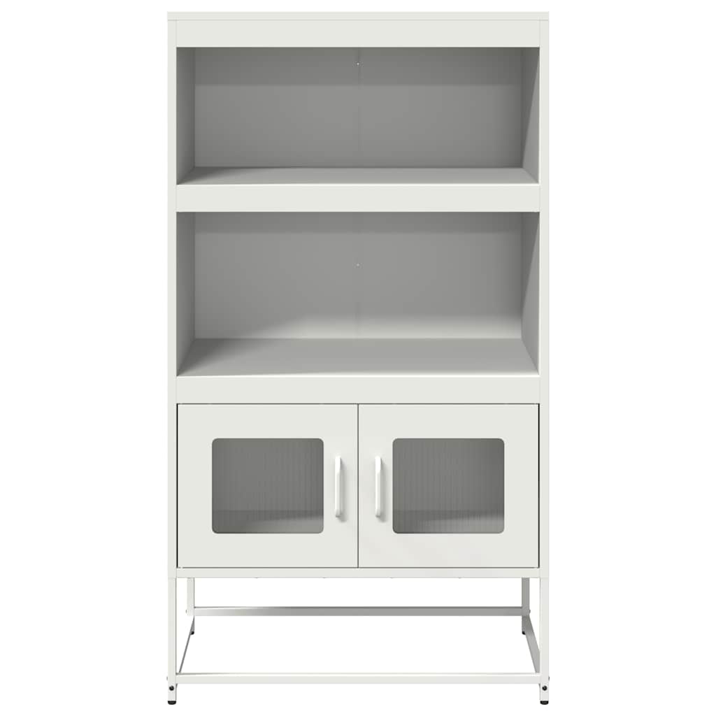 Highboard hvit 68x39x123 cm stål