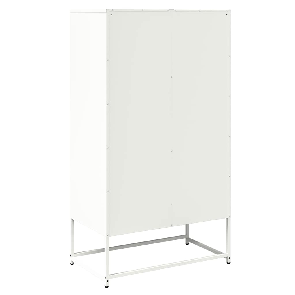 Highboard hvit 68x39x123 cm stål