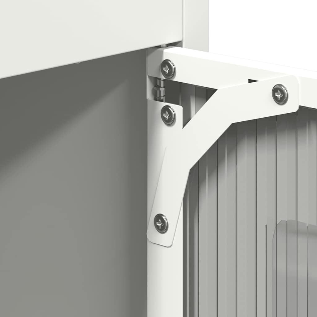 Highboard hvit 68x39x123 cm stål