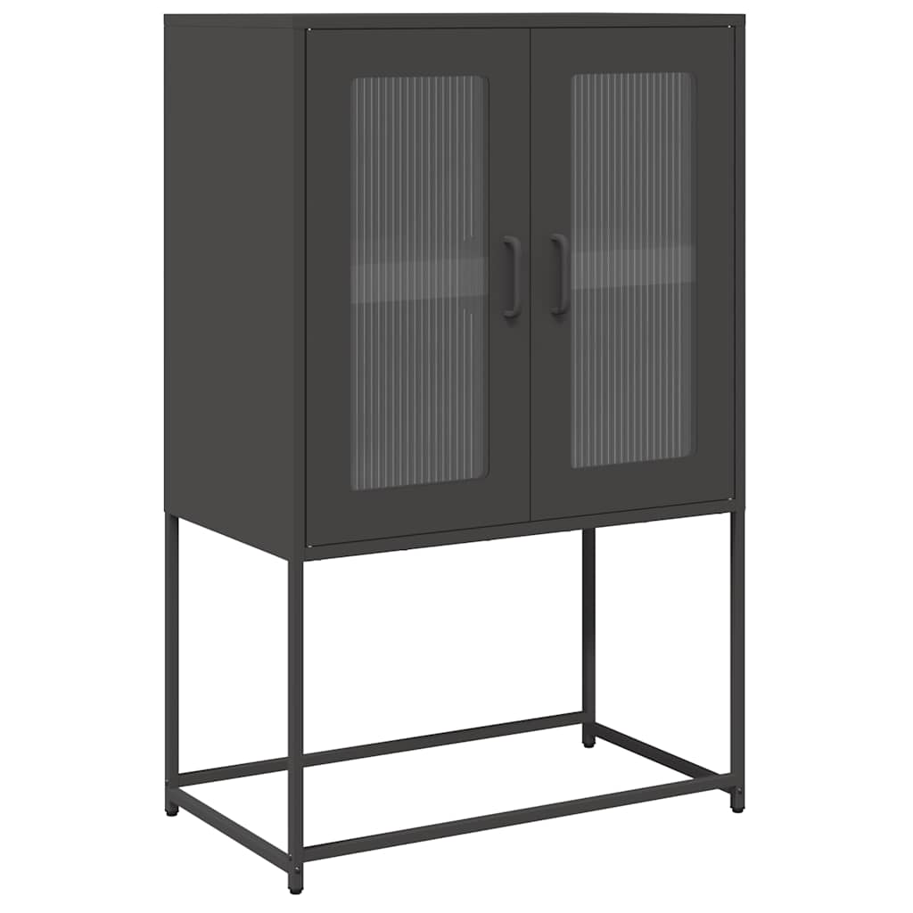 Highboard Sort 68x39x107 cm Stål