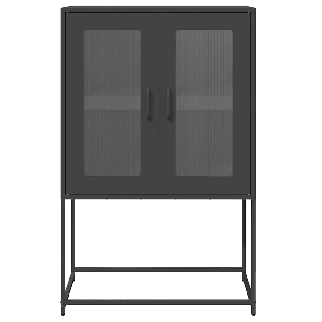 Highboard Sort 68x39x107 cm Stål