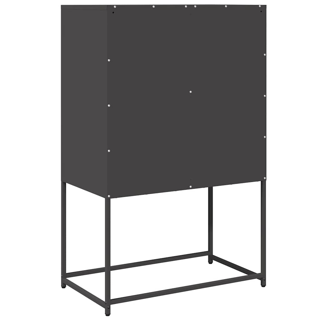 Highboard Sort 68x39x107 cm Stål