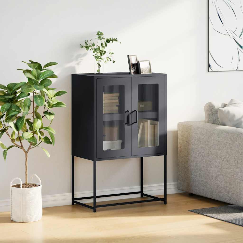 Highboard Antrasitt 68x39x107 cm Stål