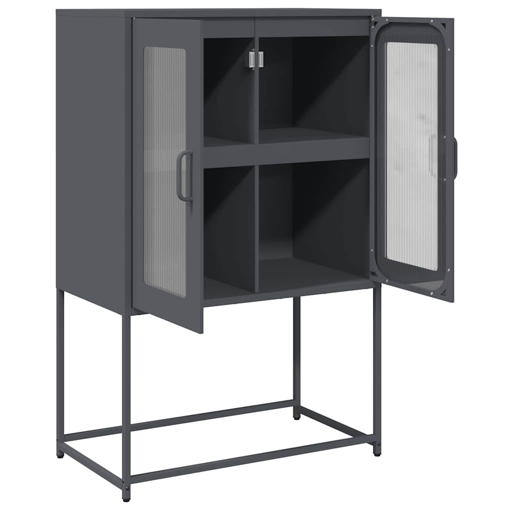 Highboard Antrasitt 68x39x107 cm Stål