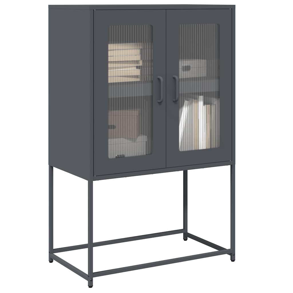 Highboard Antrasitt 68x39x107 cm Stål