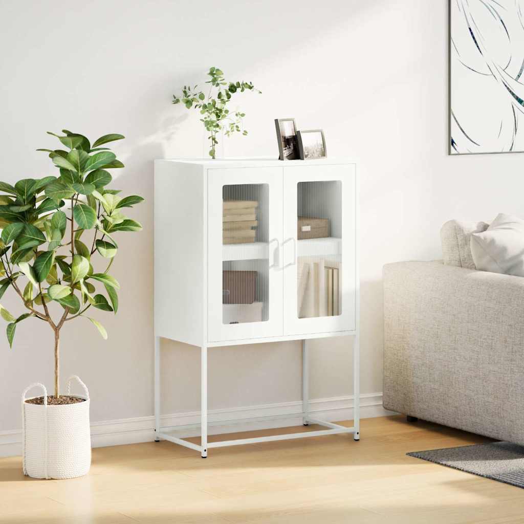 Highboard Hvit 68x39x107 cm Stål