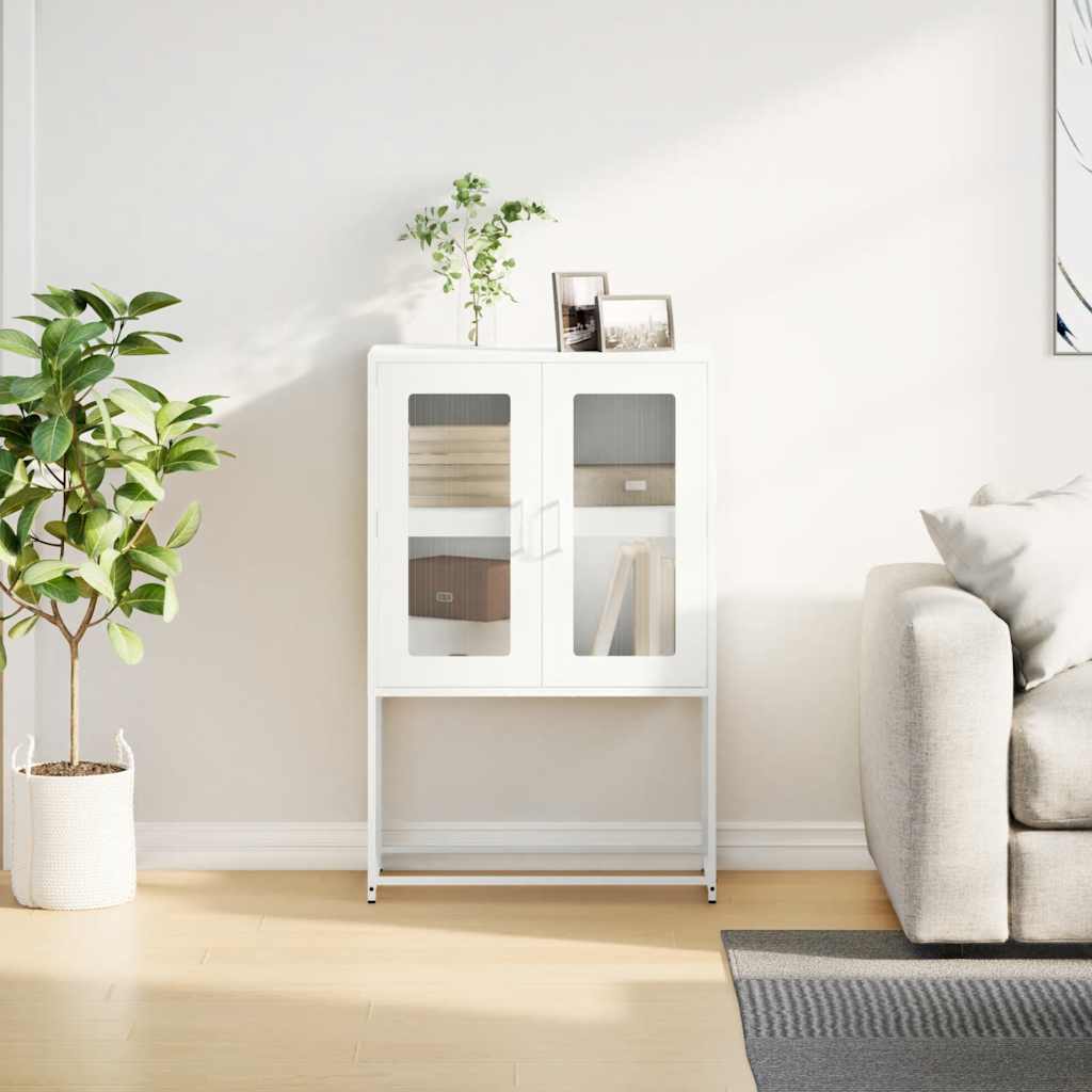 Highboard Hvit 68x39x107 cm Stål