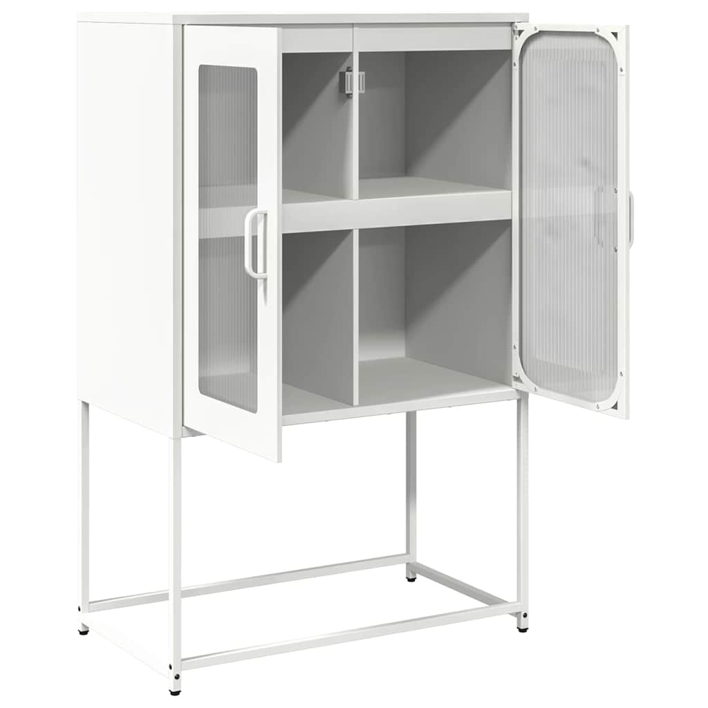 Highboard Hvit 68x39x107 cm Stål