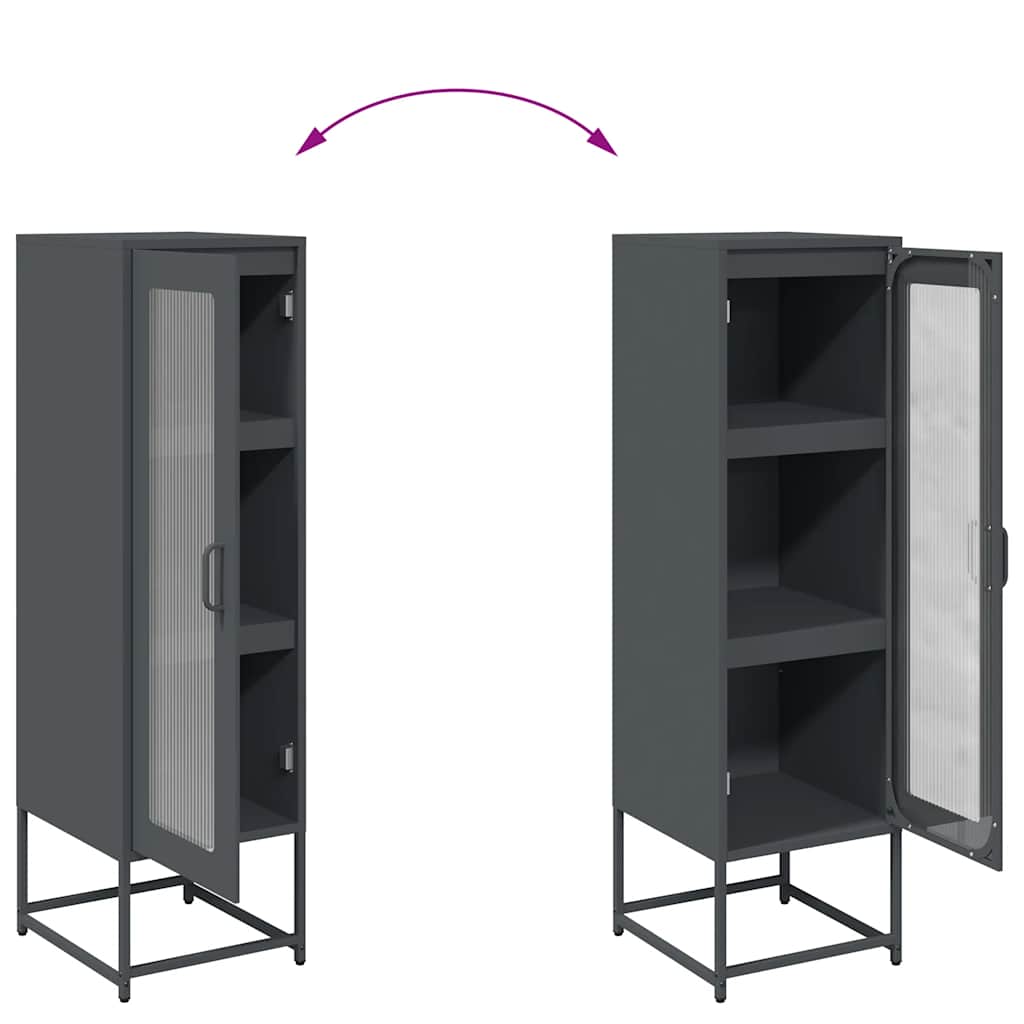 Highboard Antrasitt 36x39x123 cm Kaldvalset stål