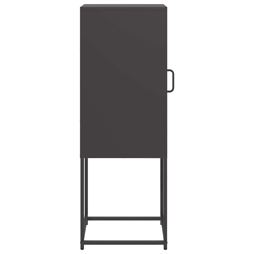 Skjenk Sort 36x39x107 cm Kaldvalset Stål