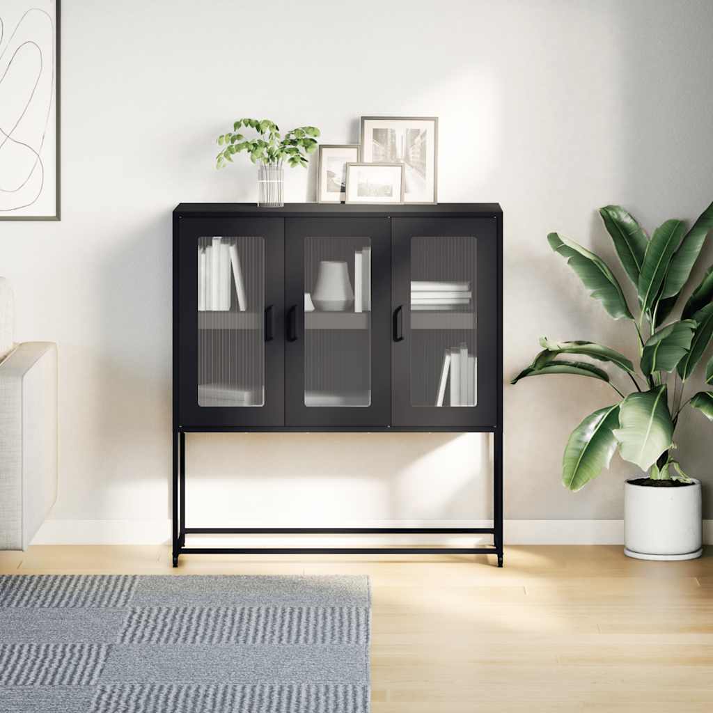Skjenk antrasitt 100,5x39x107 cm kaldvalset stål