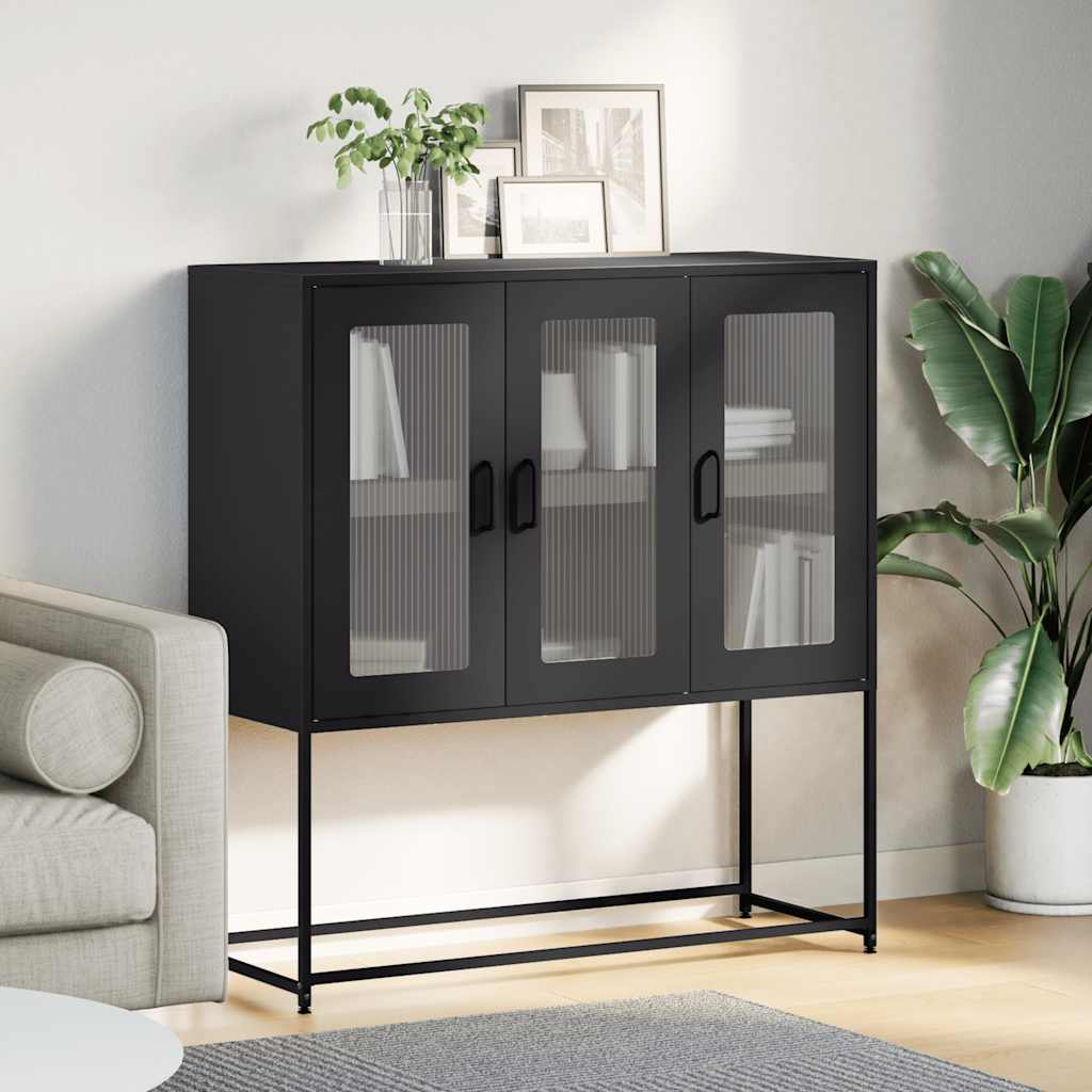 Skjenk antrasitt 100,5x39x107 cm kaldvalset stål