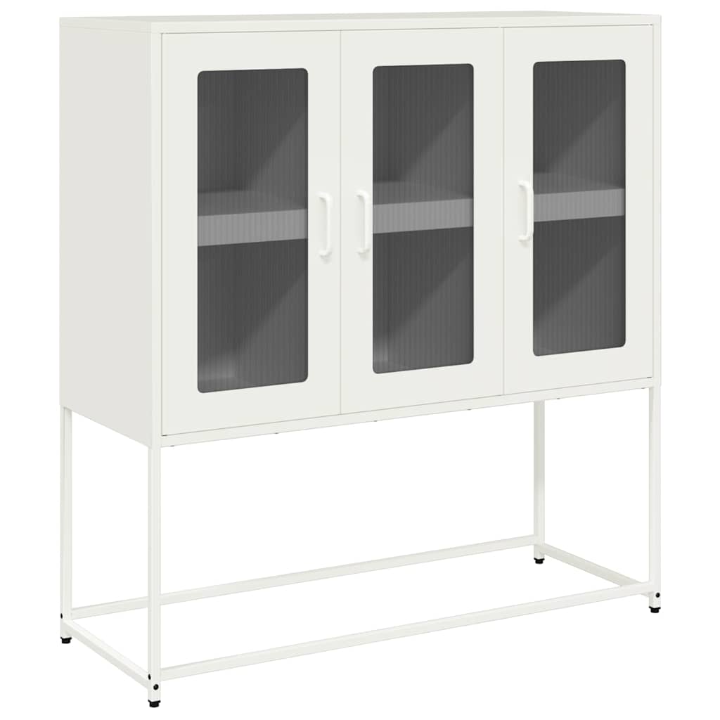 Skjenk hvit 100,5x39x107 cm kaldvalset stål