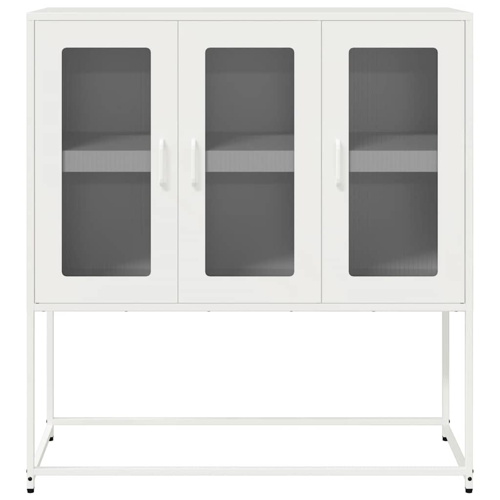 Skjenk hvit 100,5x39x107 cm kaldvalset stål