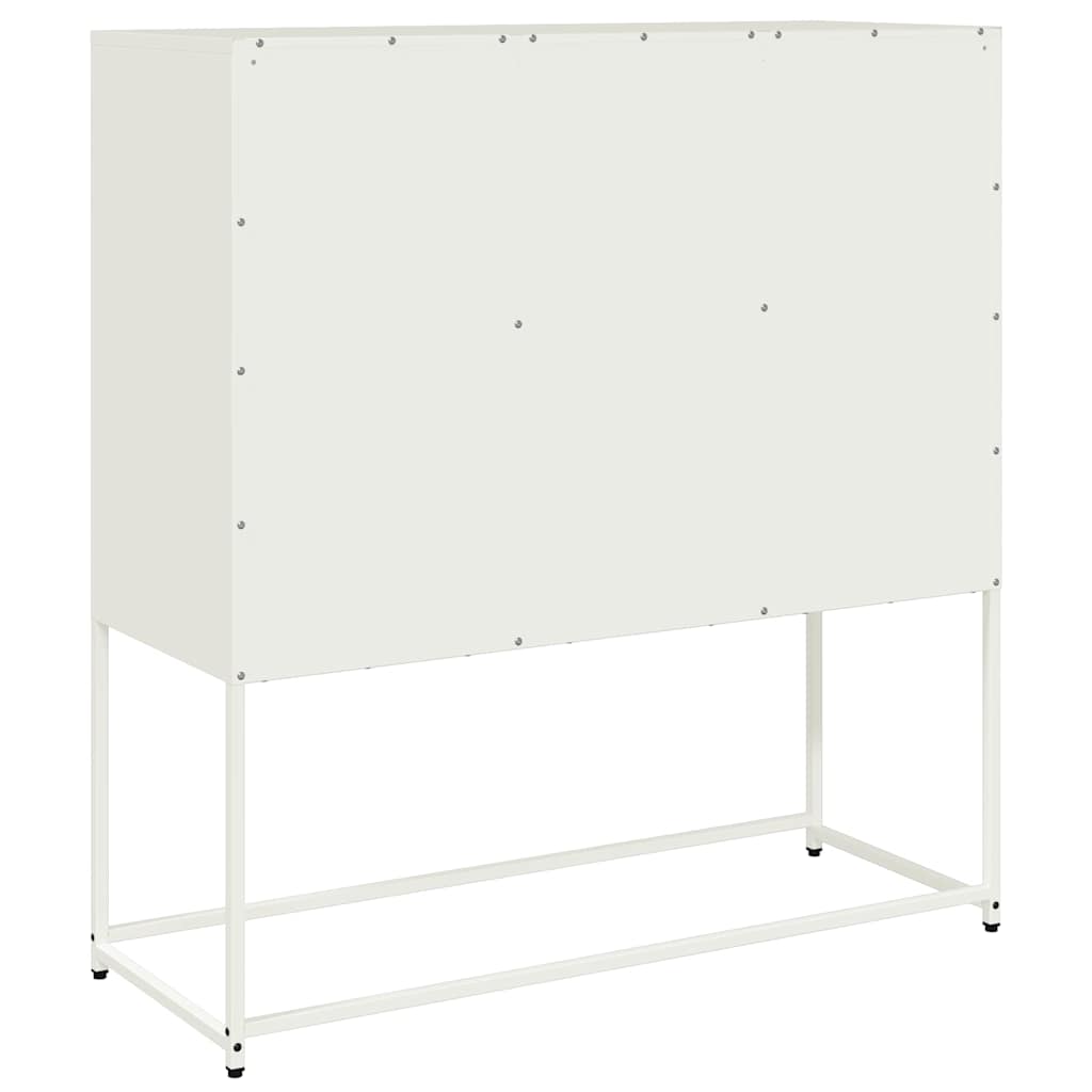 Skjenk hvit 100,5x39x107 cm kaldvalset stål