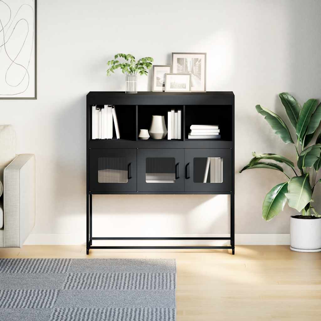 Skjenk antrasitt 100,5x39x107 cm kaldvalset stål