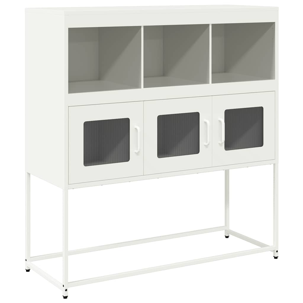 Skjenk hvit 100,5x39x107 cm kaldvalset stål