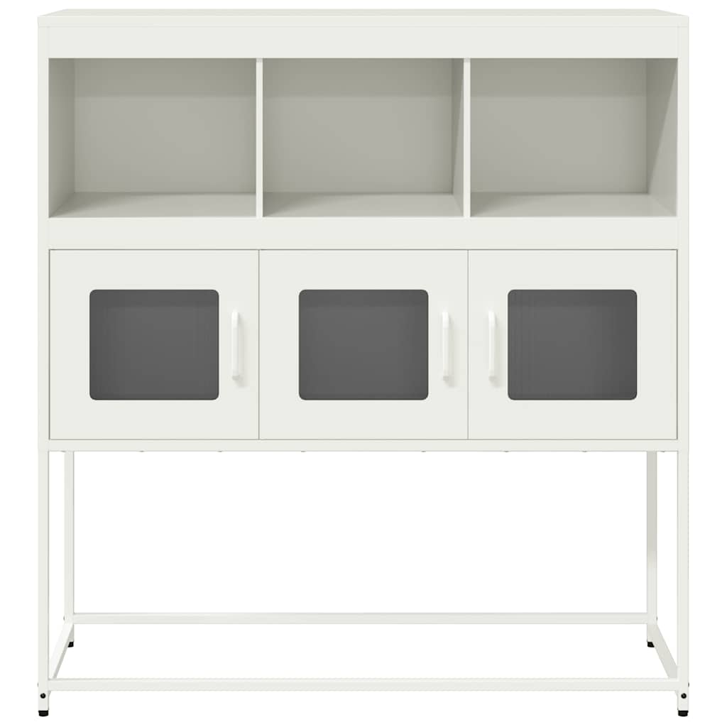 Skjenk hvit 100,5x39x107 cm kaldvalset stål