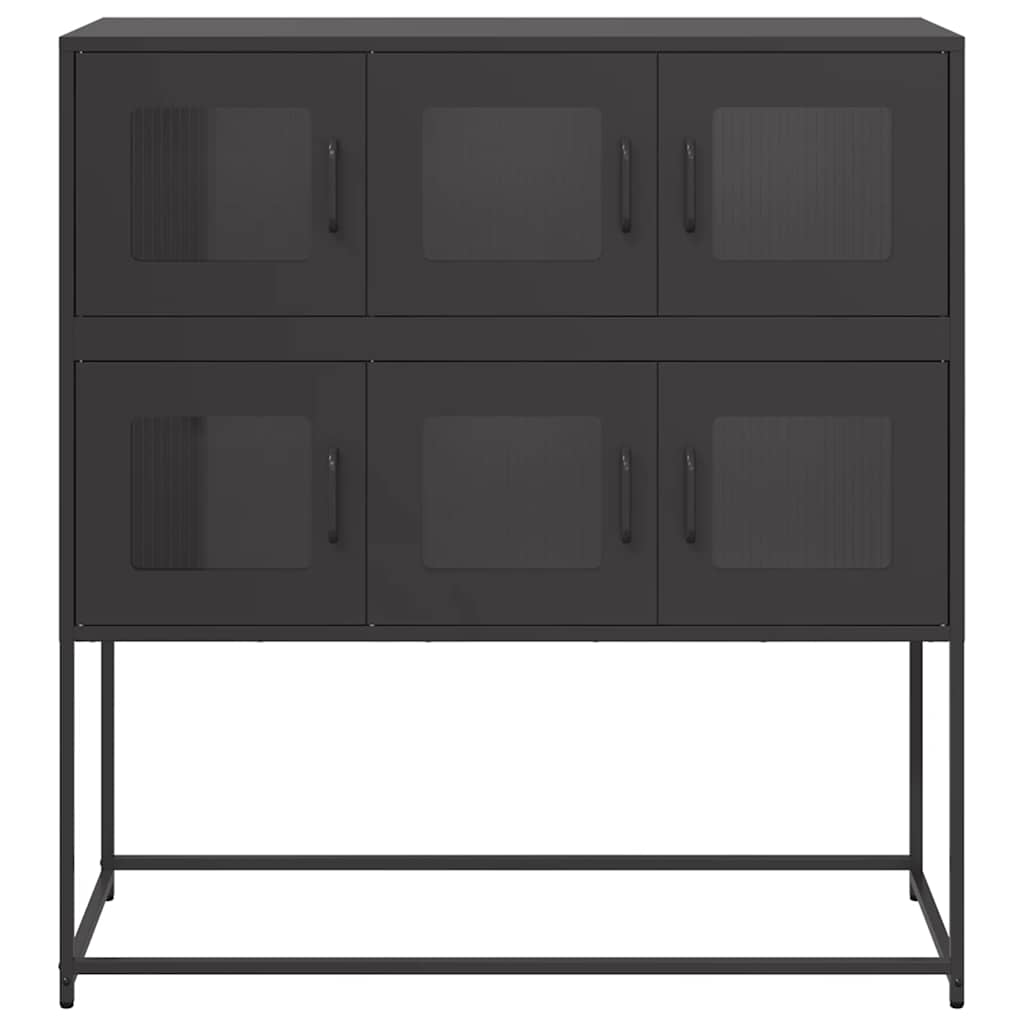 Skjenk svart 100,5x39x107 cm kaldvalset stål