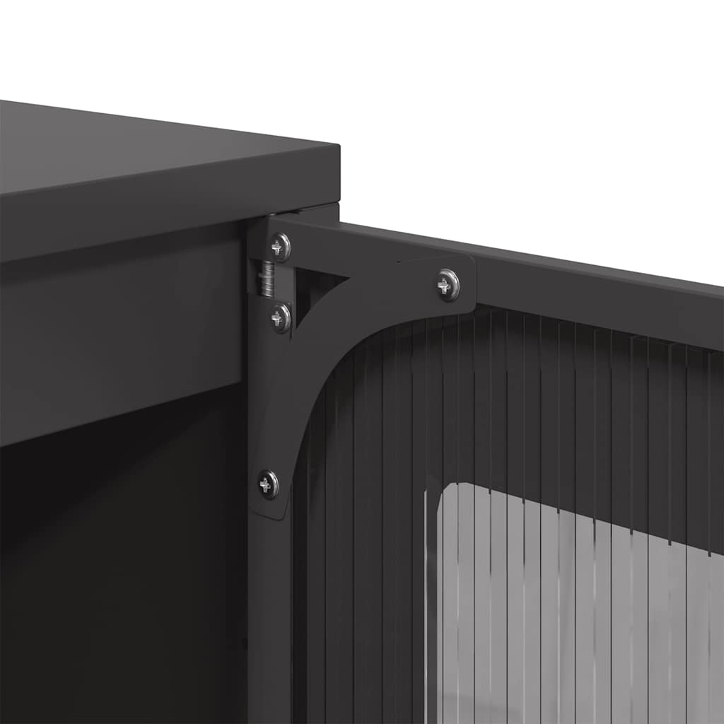 Skjenk svart 100,5x39x107 cm kaldvalset stål