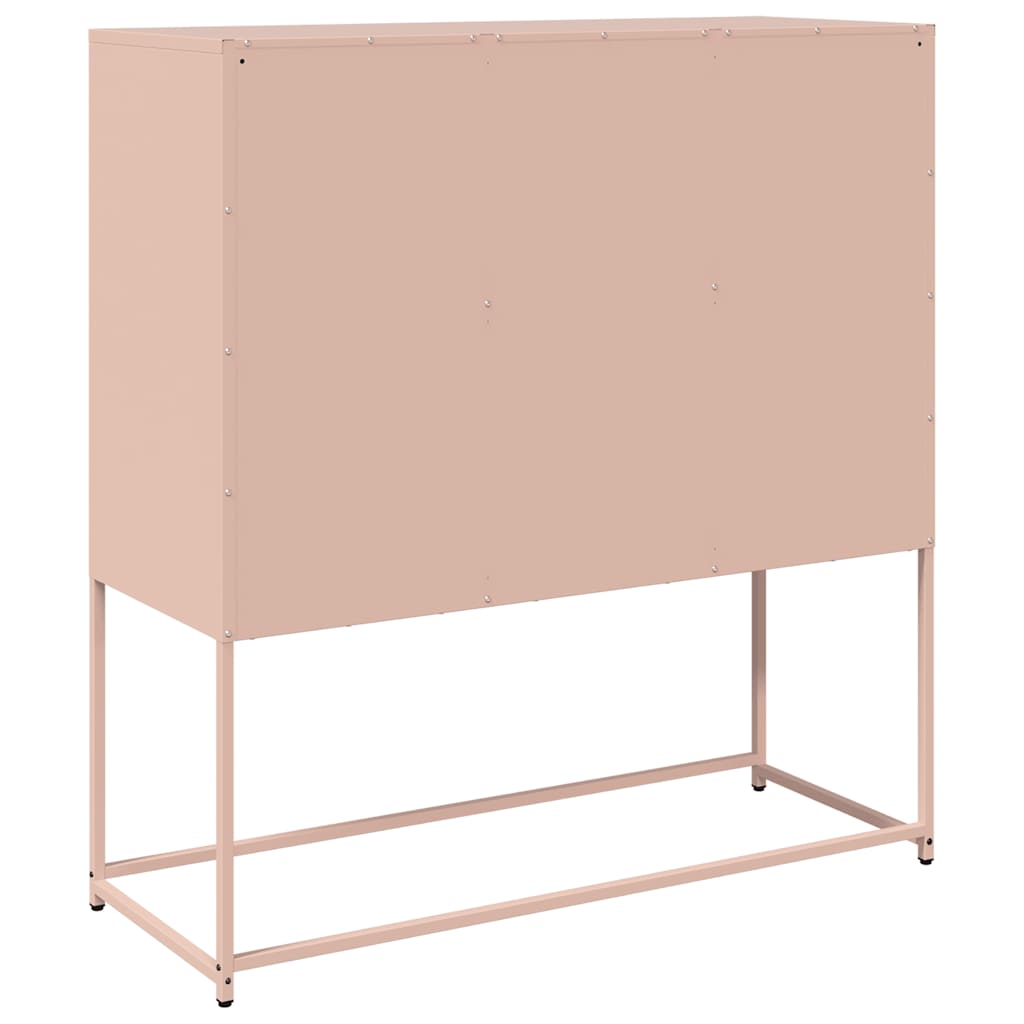 Skjenk rosa 100,5x39x107 cm kaldvalset stål
