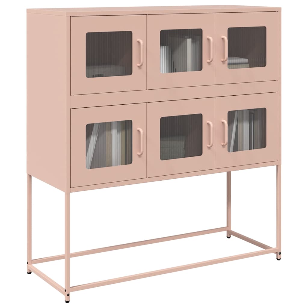 Skjenk rosa 100,5x39x107 cm kaldvalset stål