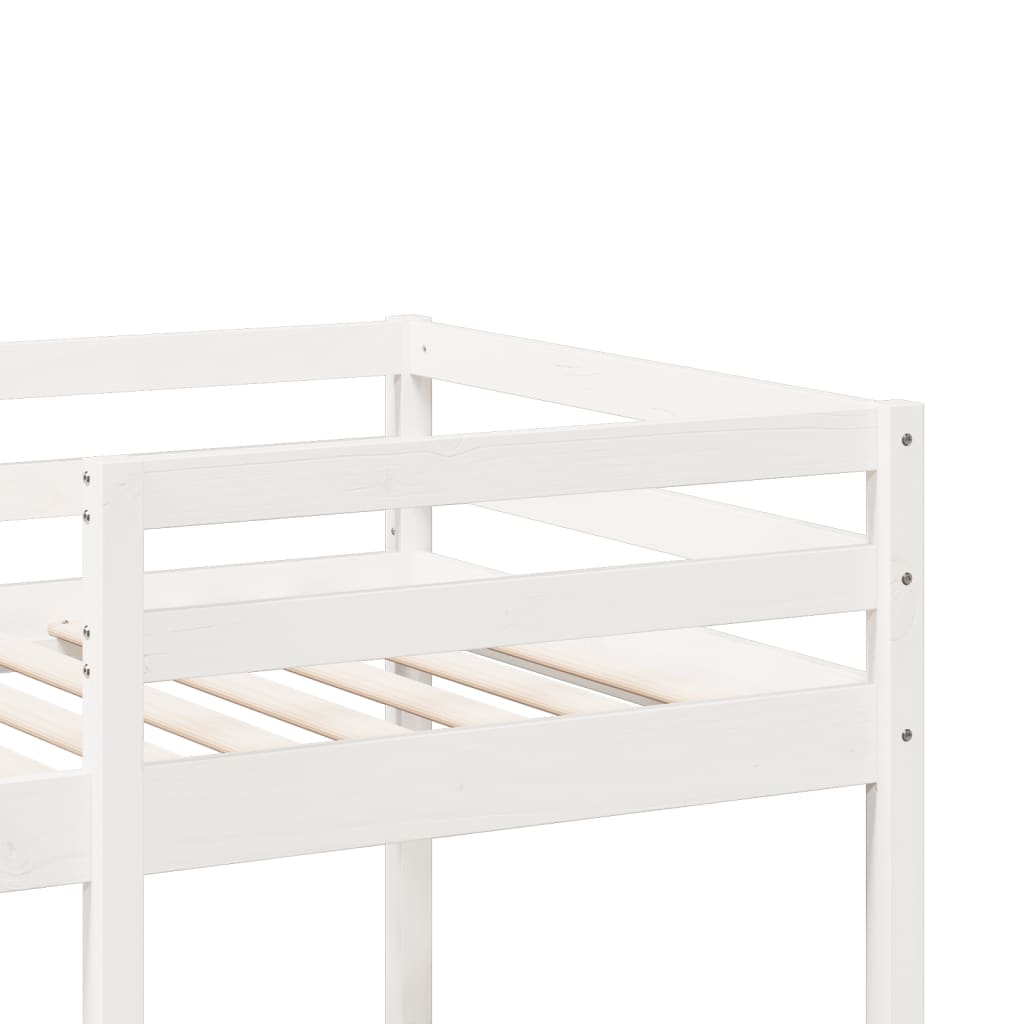 Ramme for loftseng uten madrass hvit 90x190 cm heltre furu