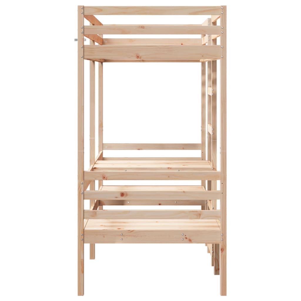 Ramme for loftseng skrivebord og stoler 80x200 cm heltre furu