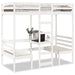 Ramme for loftseng skrivebord stoler hvit 90x190 cm heltre furu