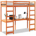 Ramme for loftseng uten madrass voksbrun 80x200 cm heltre furu
