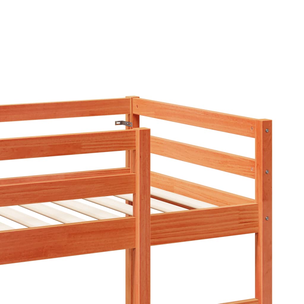 Ramme for køyeseng voksbrun brun 75x190 cm heltre furu