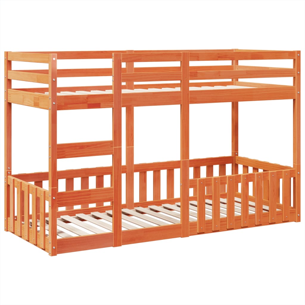 Køyeseng voksbrun 75x190 cm heltre furu