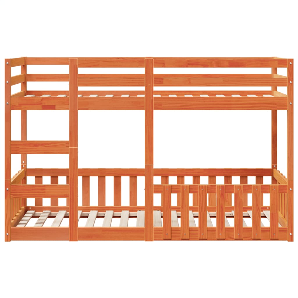 Køyeseng voksbrun 75x190 cm heltre furu