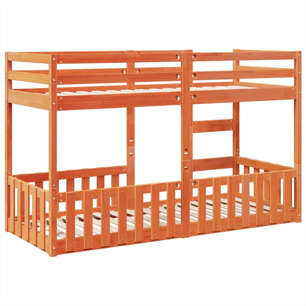 Køyeseng voksbrun 75x190 cm heltre furu