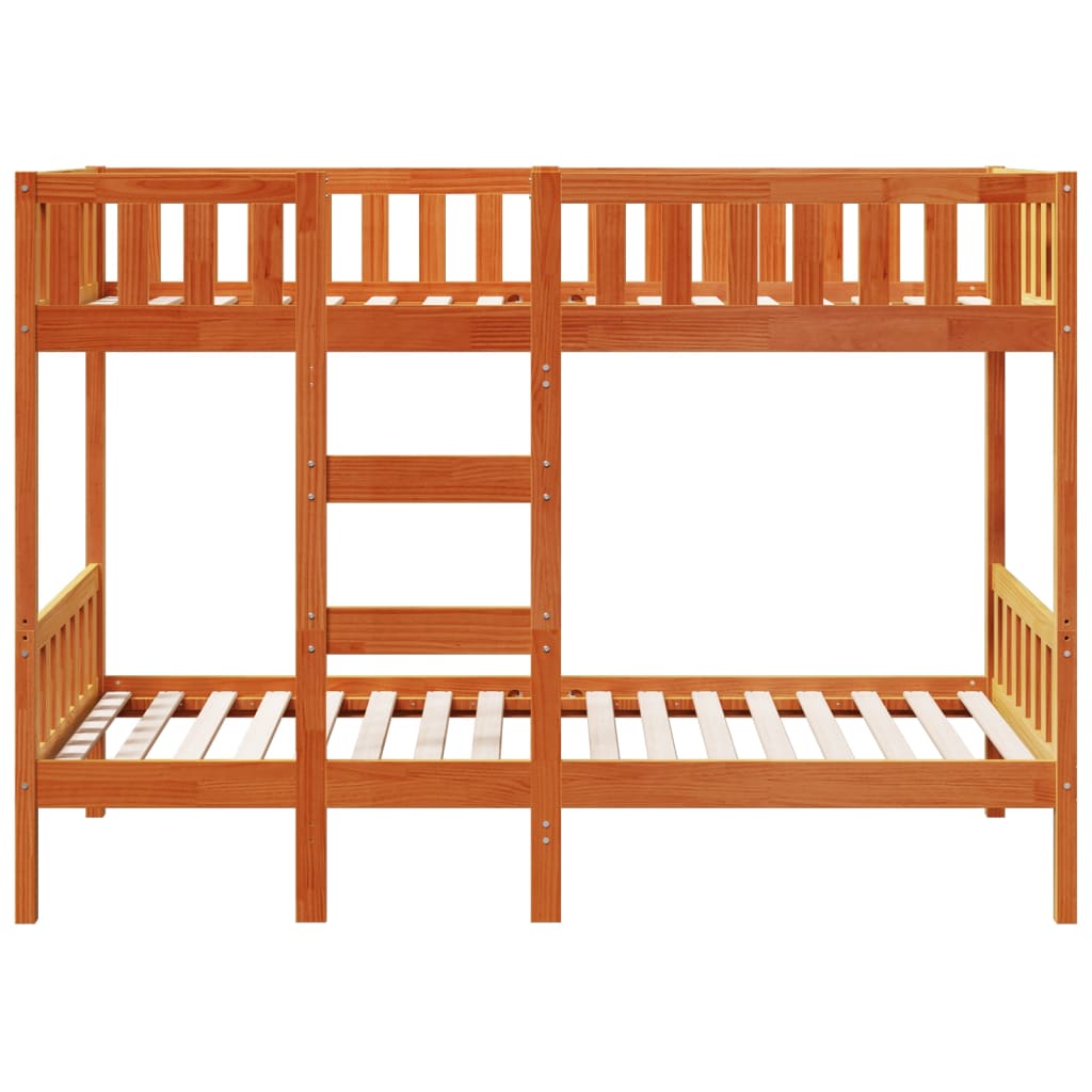 Køyeseng voksbrun 90x190 cm heltre furu vidaXL
