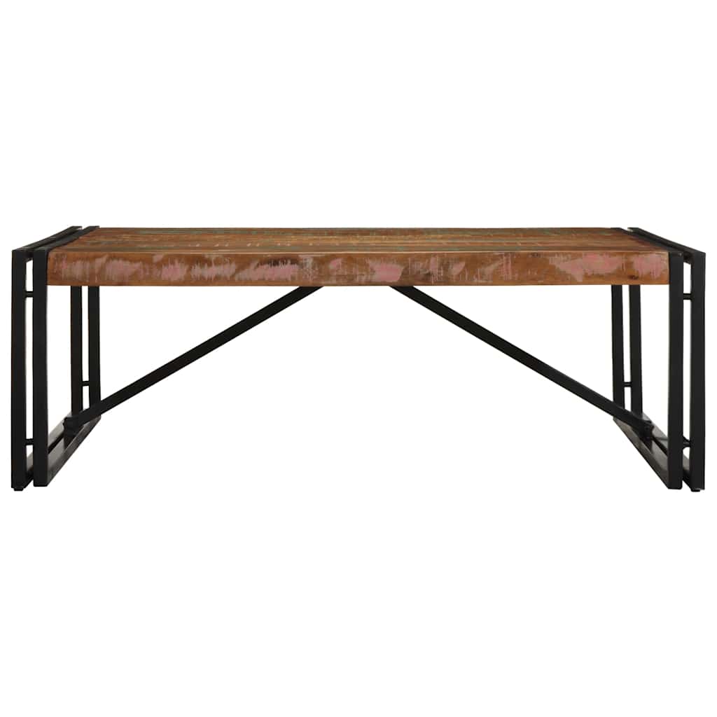 Salongbord flerfarget 100x100x35 cm gjenvunnet heltre