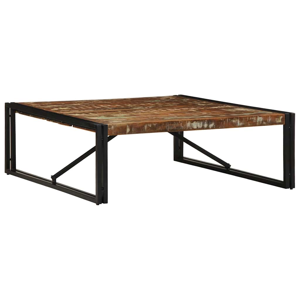 Salongbord flerfarget 100x100x35 cm gjenvunnet heltre
