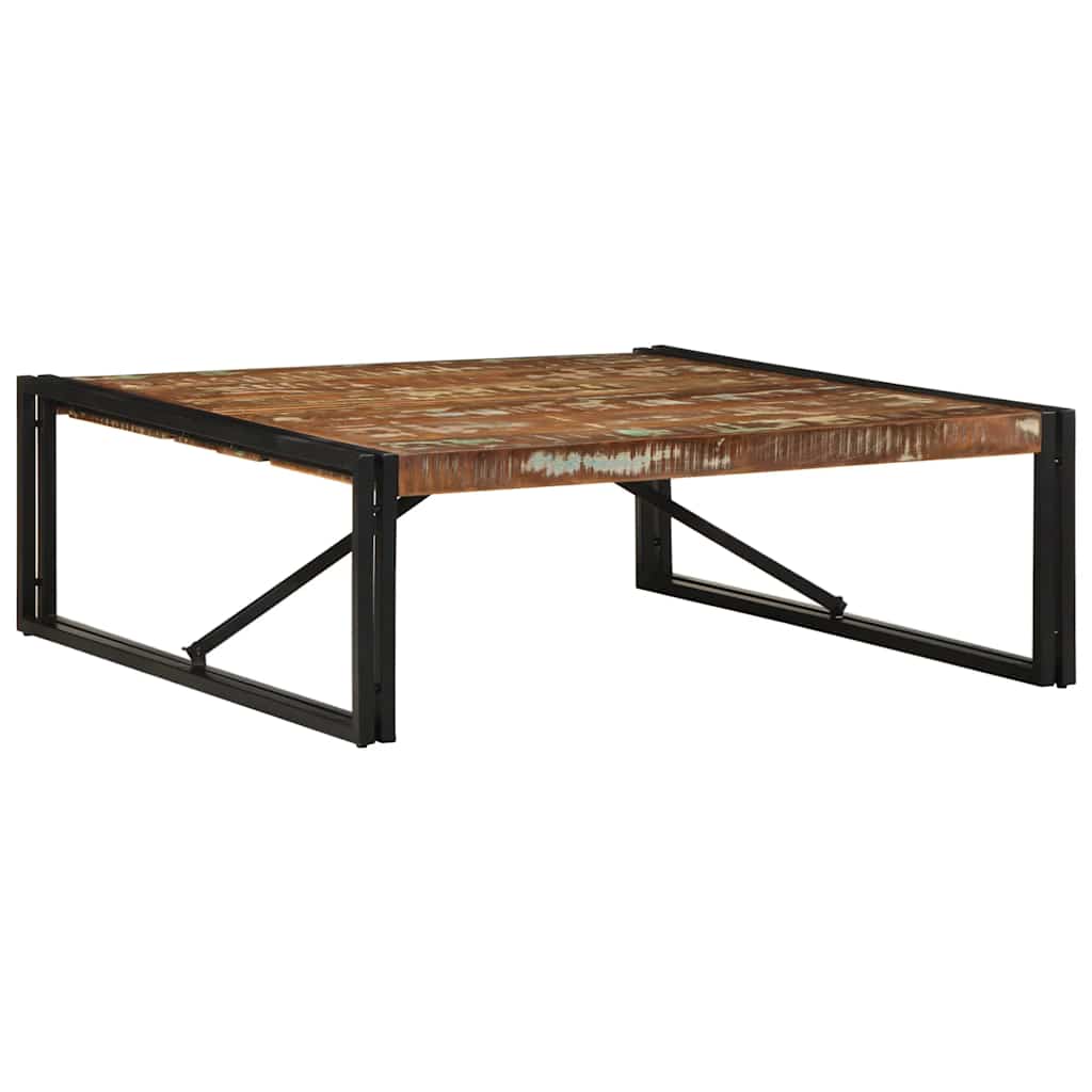 Salongbord flerfarget 100x100x35 cm gjenvunnet heltre